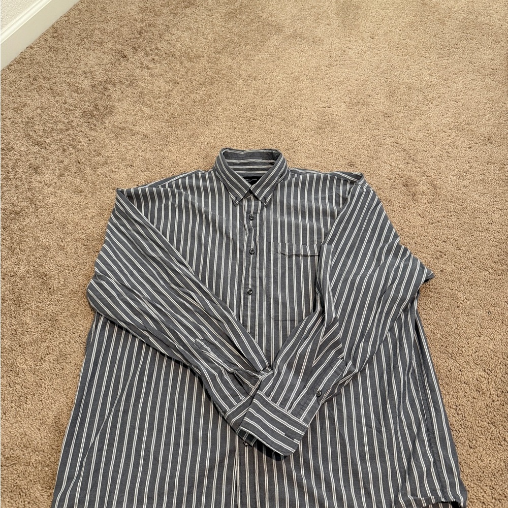Men's Striped Black and White Shirt